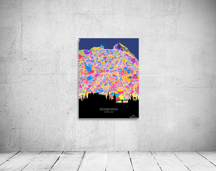 Edinburgh Skyline Map Wall Preview