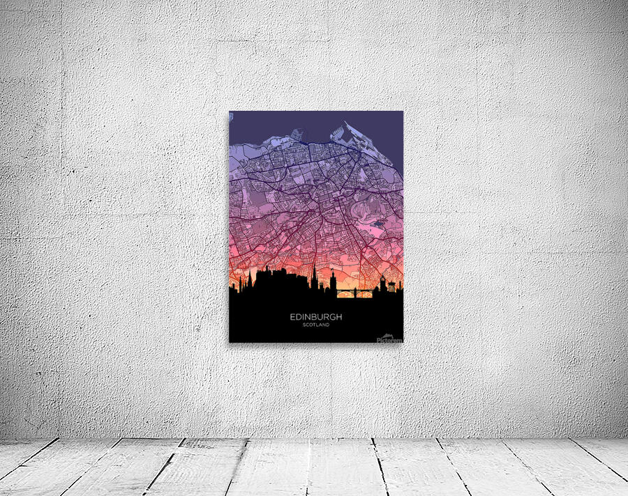Edinburgh Skyline Map Wall Preview