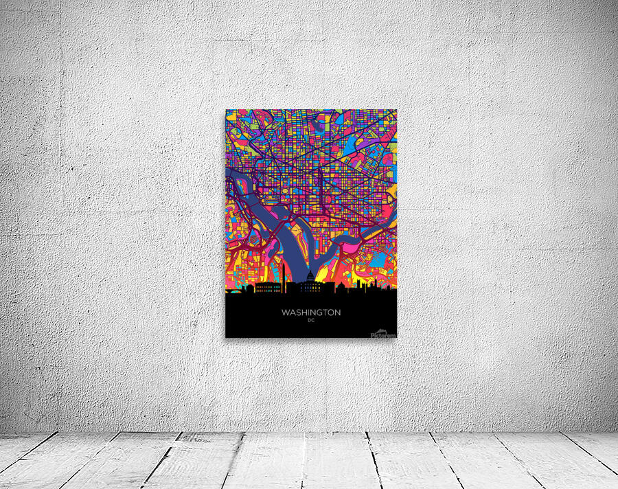 Washington DC Skyline Map Wall Preview