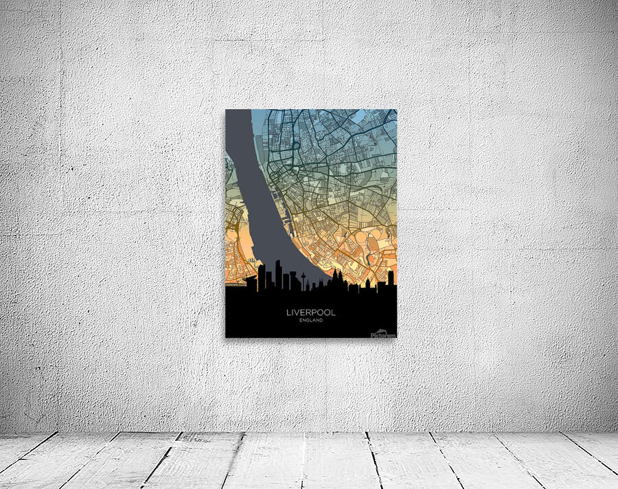 Liverpool Skyline Map Wall Preview