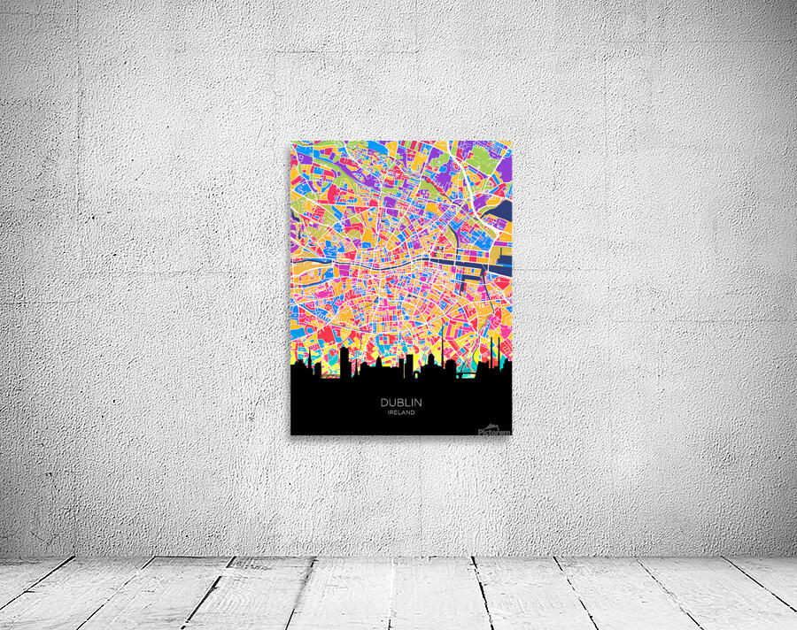 Dublin Skyline Map Wall Preview