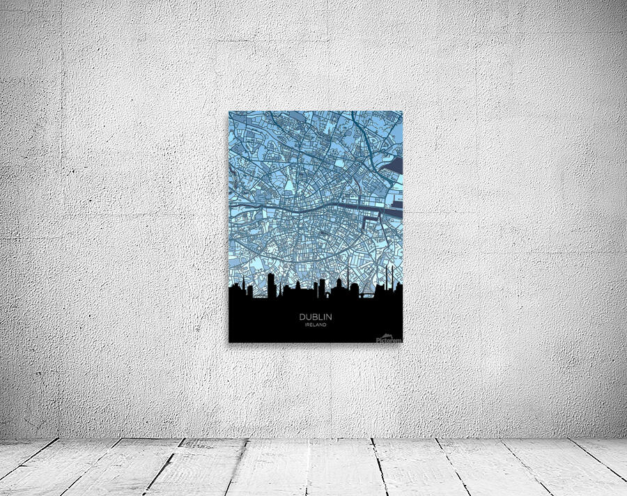 Dublin Skyline Map Wall Preview