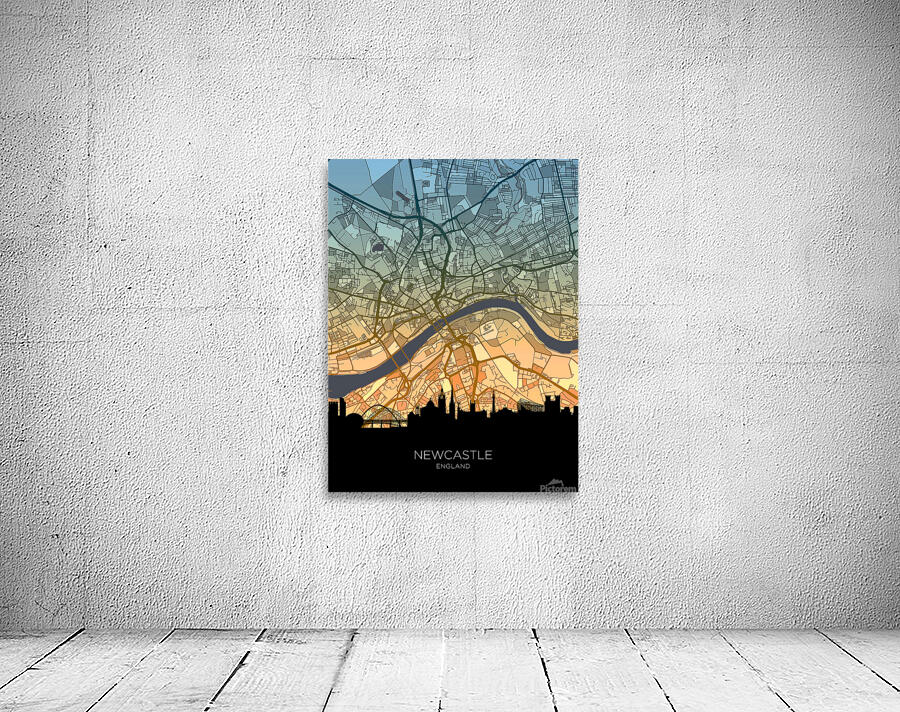 Newcastle Skyline Map Wall Preview