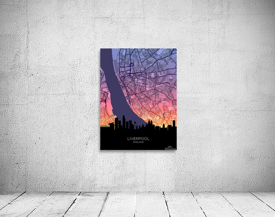 Liverpool Skyline Map Wall Preview