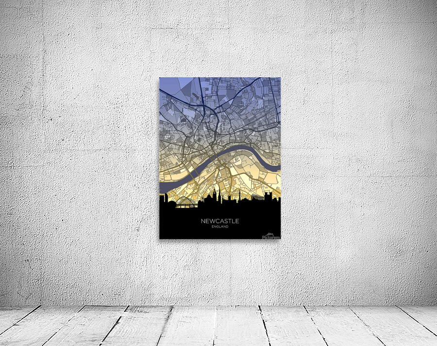 Newcastle Skyline Map Wall Preview