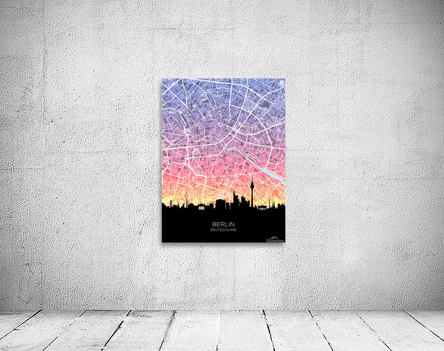 Berlin Skyline Map Wall Preview