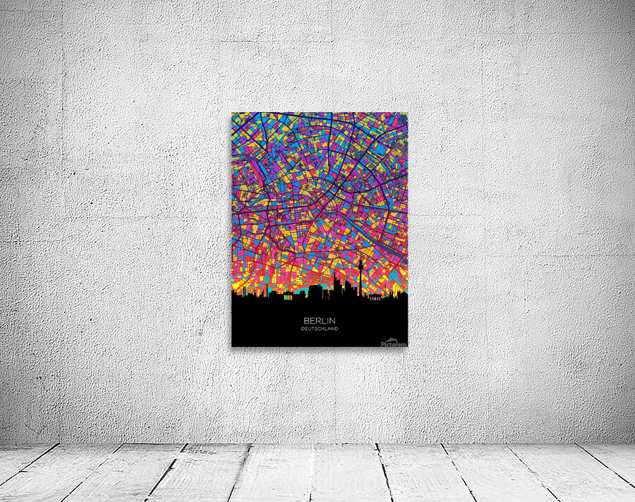 Berlin Skyline Map Wall Preview