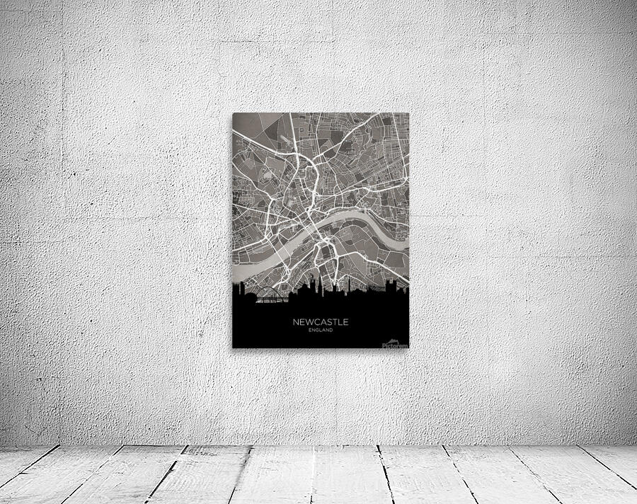Newcastle Skyline Map Wall Preview
