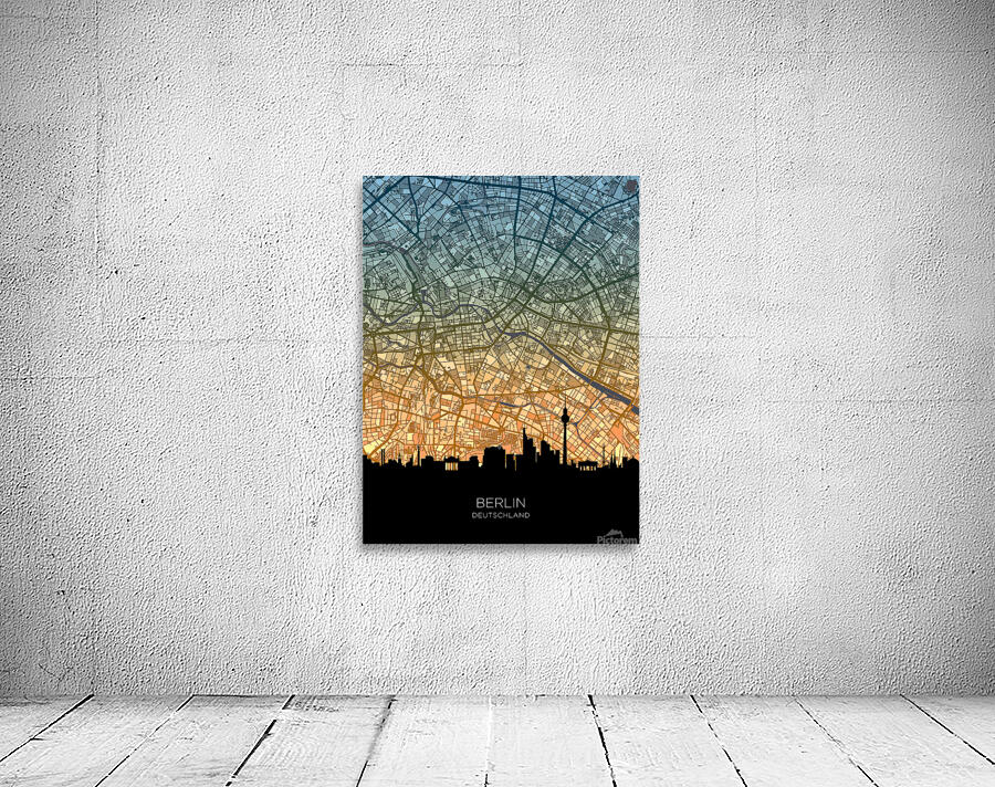 Berlin Skyline Map Wall Preview