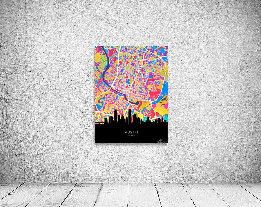 Austin Texas Skyline Map Wall Preview