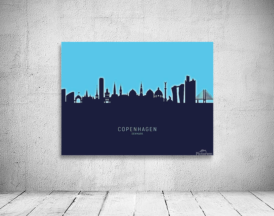 Copenhagen Denmark Skyline Wall Preview