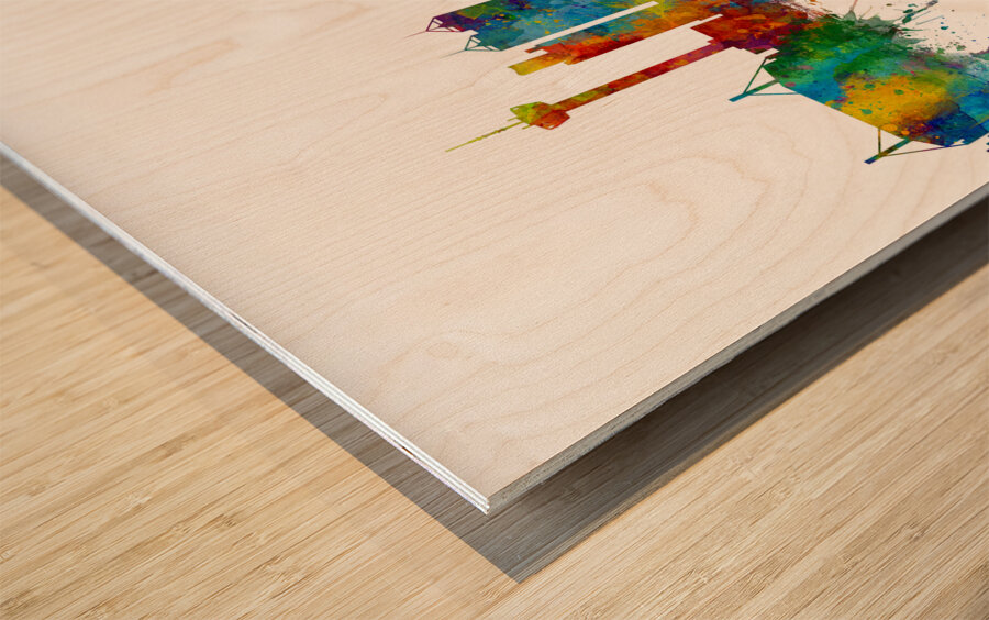 San Antonio Texas Skyline Wood print