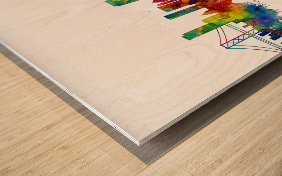 San Francisco California Skyline Wood print