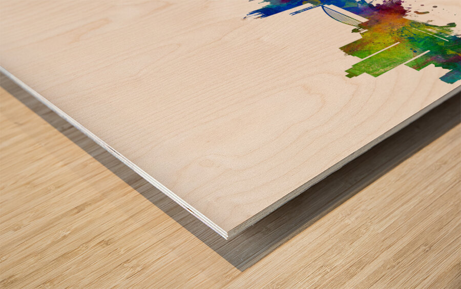 Manchester England Skyline Wood print