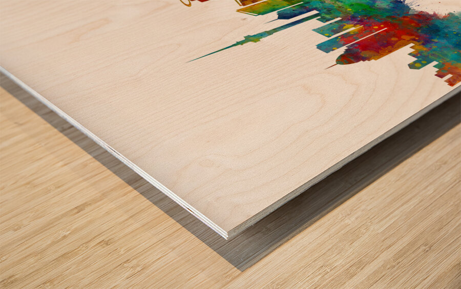 Auckland New Zealand Skyline Wood print