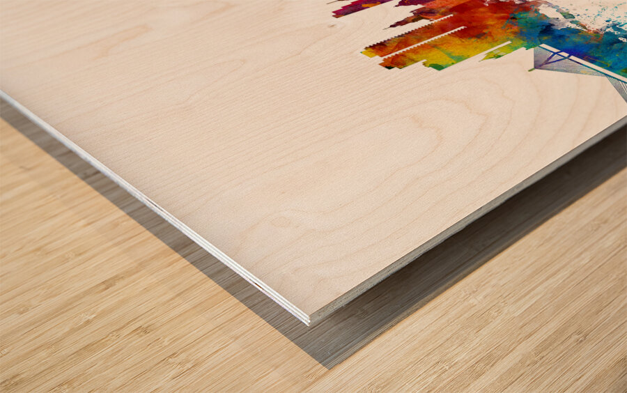 Boston Massachusetts Skyline Wood print