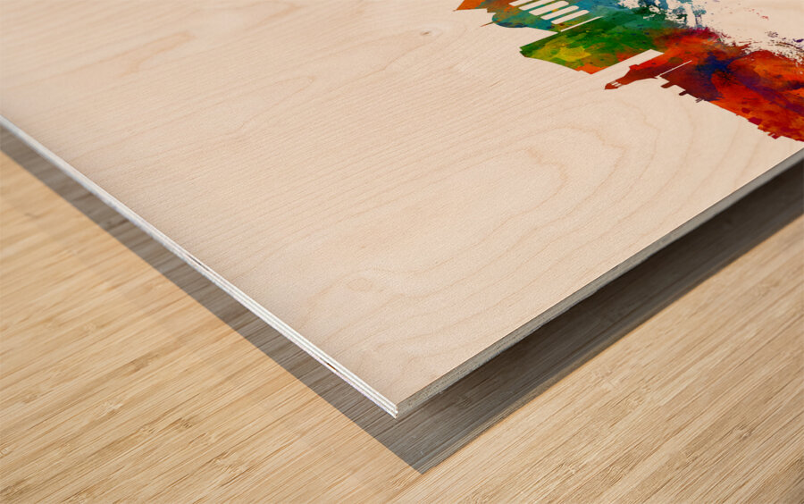 Geneva Switzerland Skyline Wood print