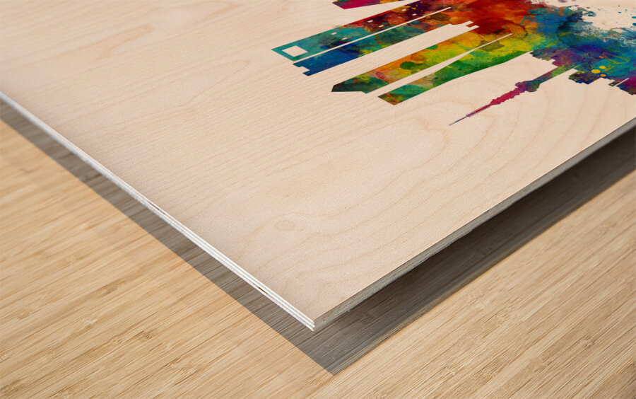 Madrid Spain Skyline Wood print