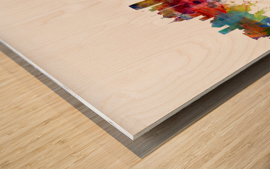 Detroit Michigan Skyline Wood print