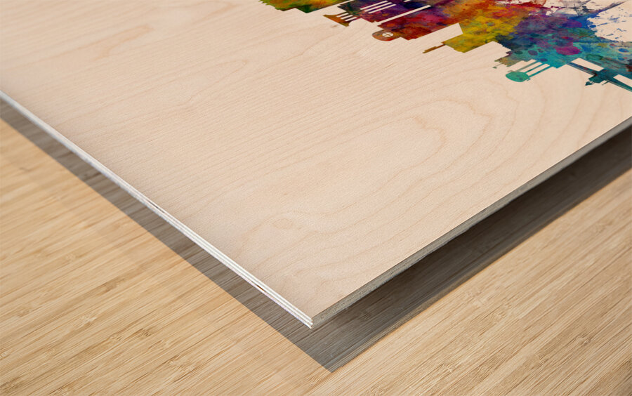 Charleston South Carolina Skyline Wood print