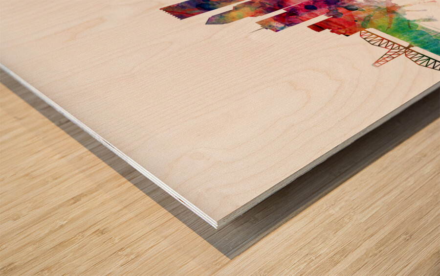 Portland Oregon Skyline Wood print