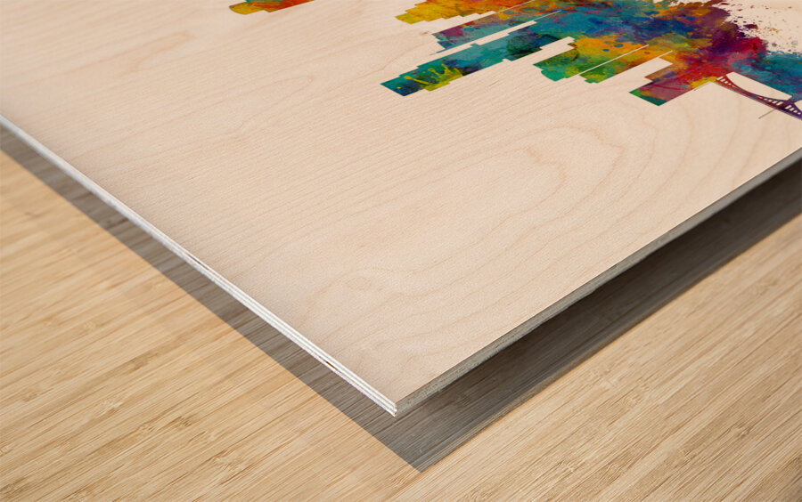 Austin Texas Skyline Wood print