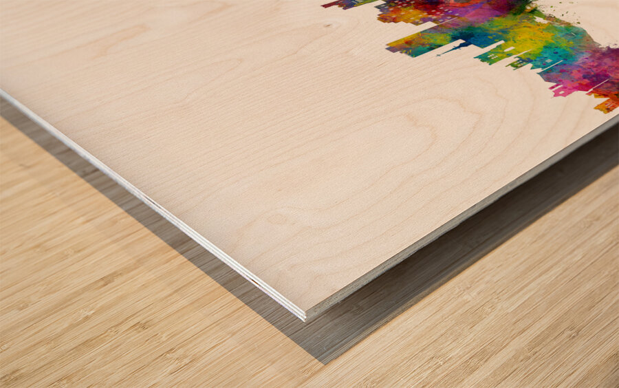 Boulder Colorado Skyline Wood print