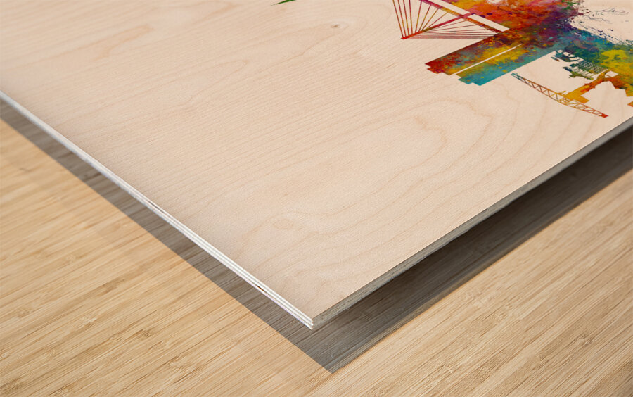 Nantes France Skyline Wood print