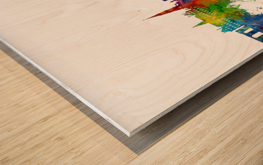 Reims France Skyline Wood print