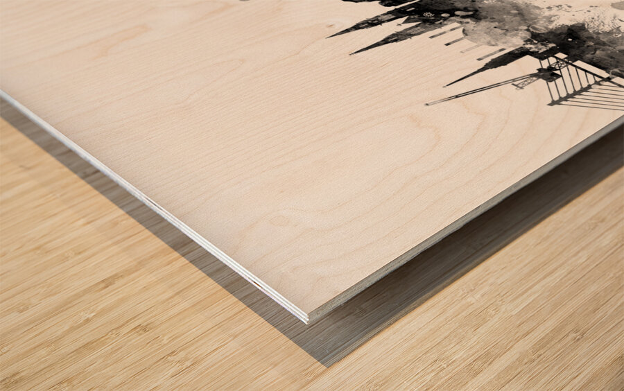 Helsinki Finland Skyline Wood print