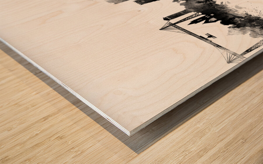 Newport Wales Skyline Wood print