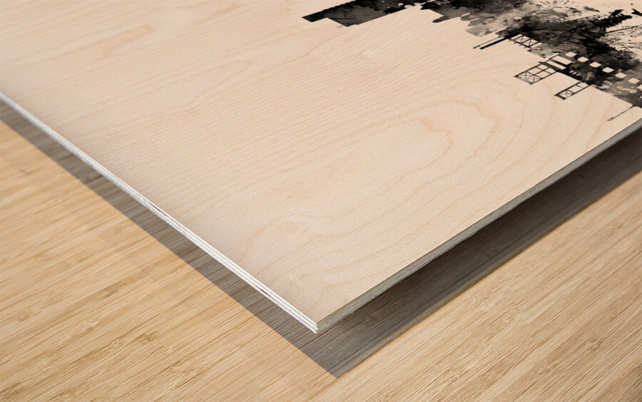 Winston-Salem North Carolina Skyline Wood print