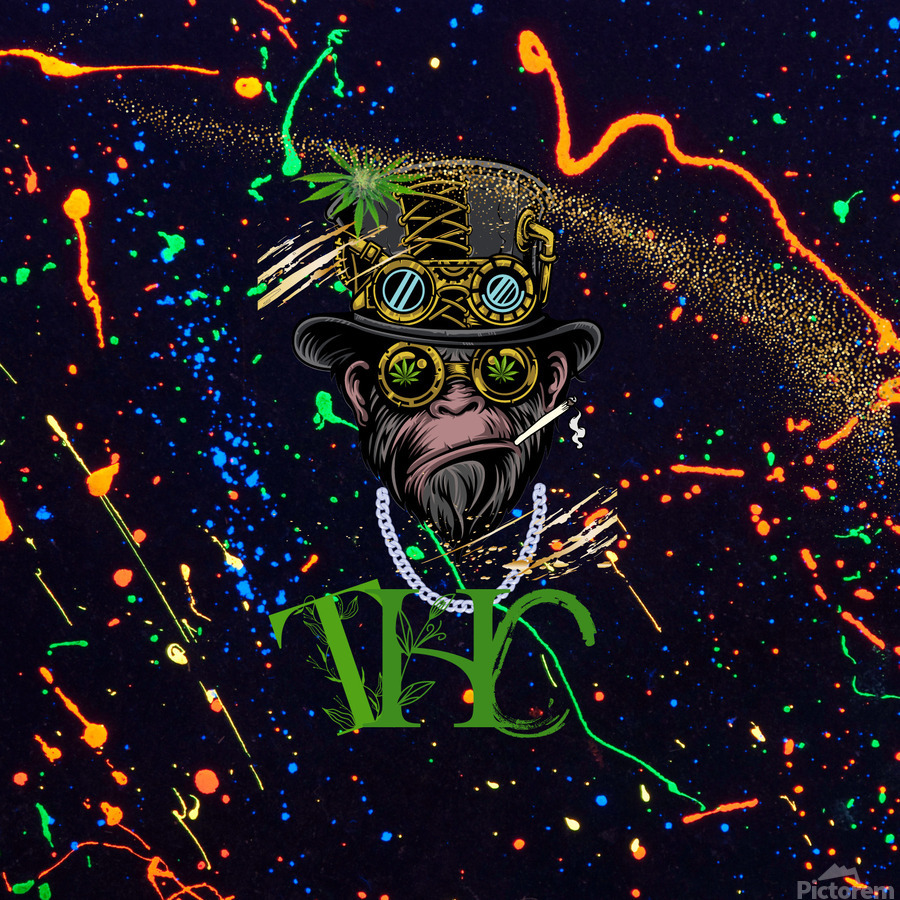 Cosmic Monkey: THC Adventure by Paxtam9 Wall Art