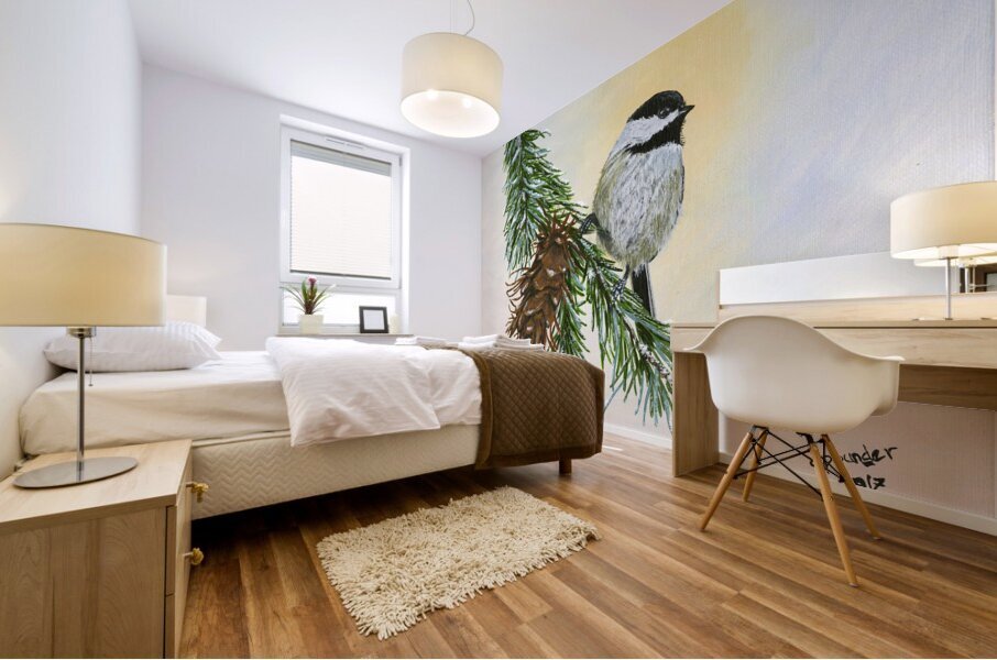 Christmas Chikadee Mural print