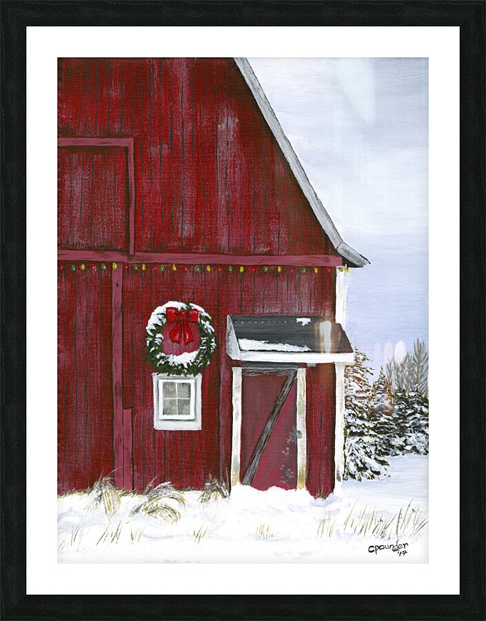 The Red Barn  Picture Frame print