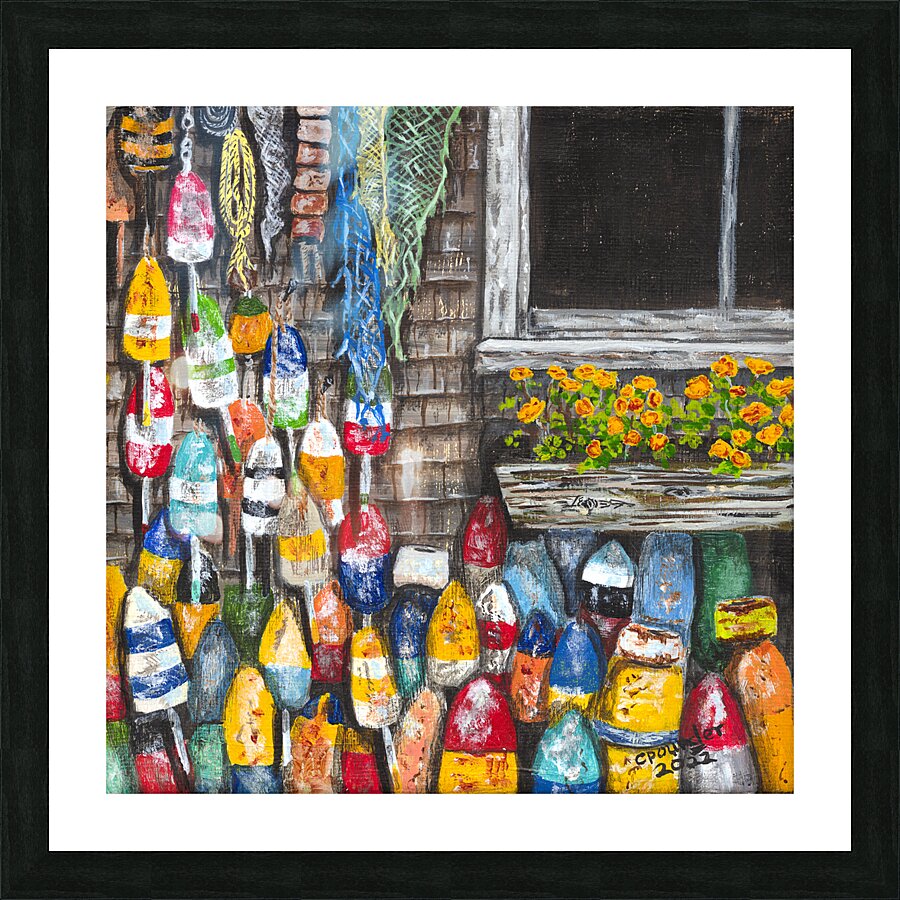 Old Buoys Picture Frame print