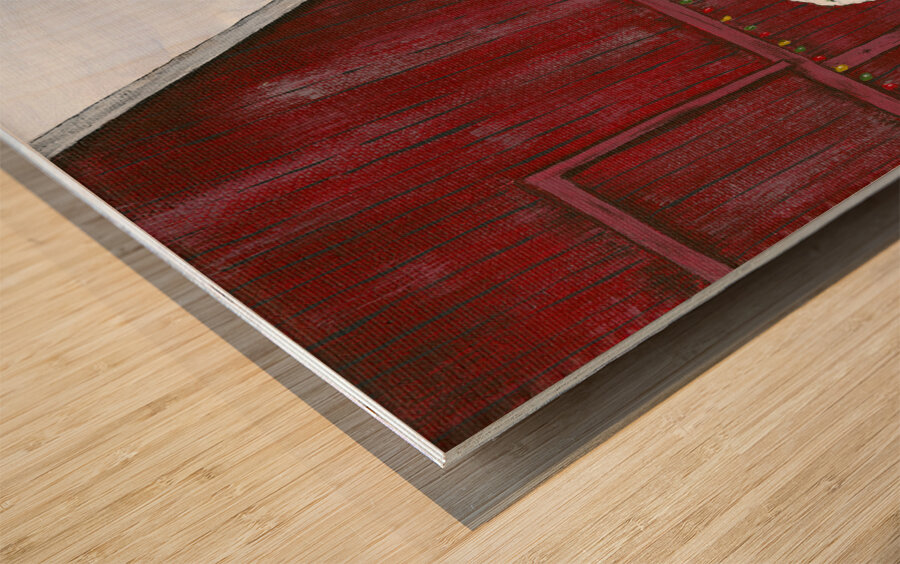 The Red Barn  Wood print