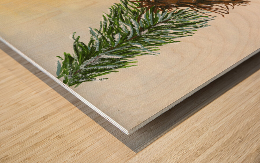 Christmas Chikadee Wood print