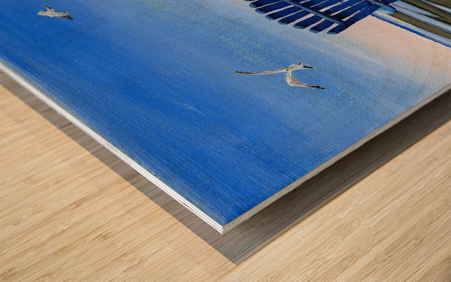 Blue Chair  Wood print