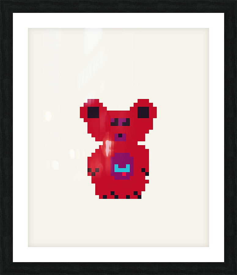 Enemy II Red Bear Eggshell Picture Frame Printing