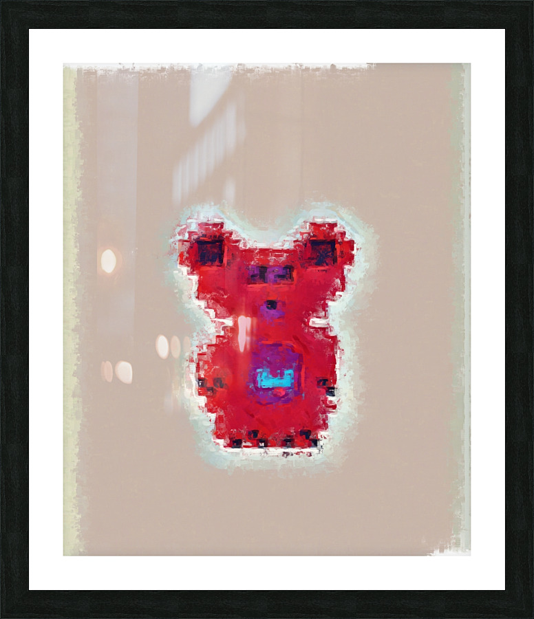 Enemy II Red Bear Picture Frame Printing