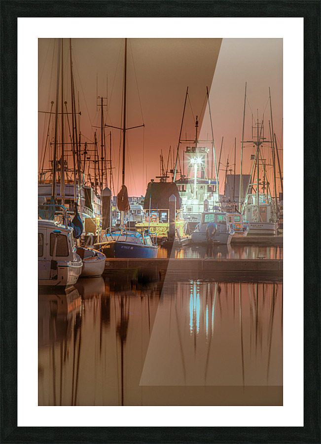 Night at the Marina Picture Frame print