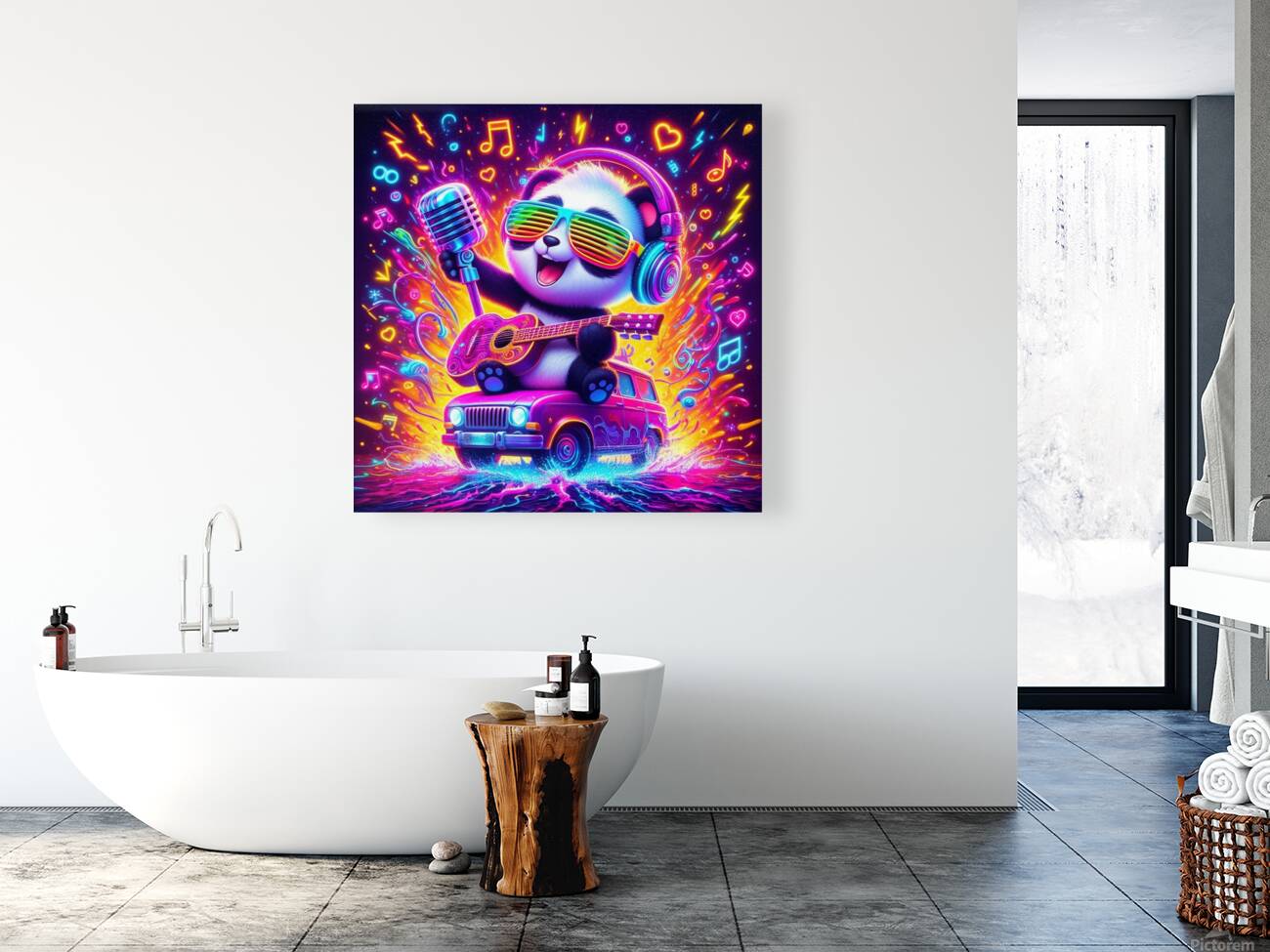 Cute Panda Vibes - Riffs and Hues Symphony. Reproduction