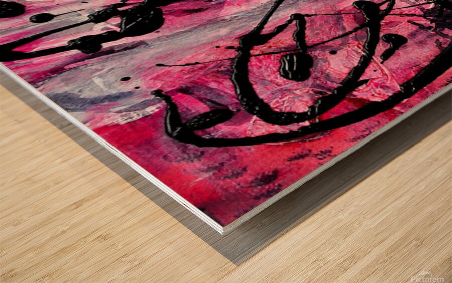 LOST IN A FOREST - IN RED Wood print