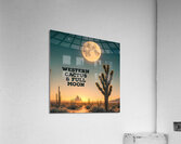 WESTERN CACTUS & FULL MOON Acrylic Print