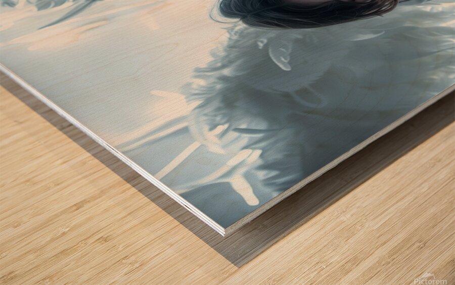 Contemplative Seraph Wood print