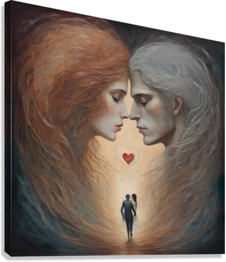 Loves Surreal Embrace Canvas Print