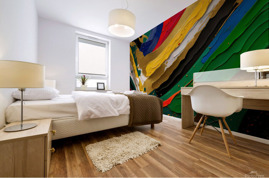 Bold color waves 70 Mural print