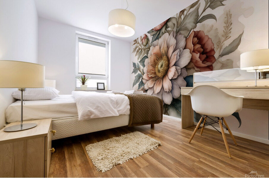 Serene blossoms Mural print