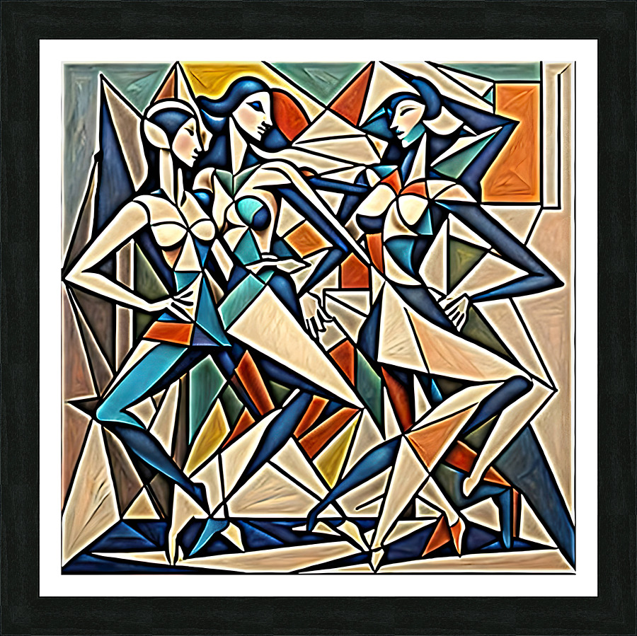 Rhythmic Vibrations cubic abstract Picture Frame print